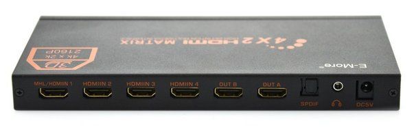 E-More&reg; 2160P 3D HIFI 1.4V 4x2 HDMI Matrix Audio Separation with Romote Control Support MHL/ARC/Advanced Audio... N7