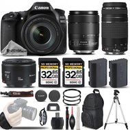Canon EOS 80D Wi-Fi Full HD 1080P Digital SLR Camera + Canon 18-135mm IS USM Lens + Canon 75-300mm III Lens +... N2