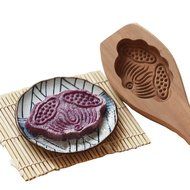 D-Sun Wooden Wooden Baking Mold for Fish Peach Lotus (Lotus) N4