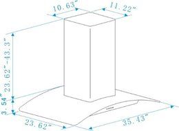 K-star K1008E Island Mounted Range Hood With Glass Canopy N2