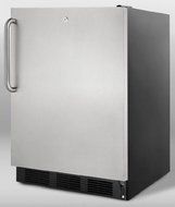 Summit ALB753LBLSSTB 24&quot; 5.5 Cu. Ft. Capacity Compact Refrigerator with Automatic Defrost Hidden Evaporator Adjustable...