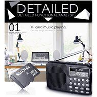 Balight Mini Portable Rechargeable Dual Band LCD Digital LED display panel stereo FM Radio USB TF mirco SD card... N7