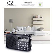 Balight Mini Portable Rechargeable Dual Band LCD Digital LED display panel stereo FM Radio USB TF mirco SD card... N8