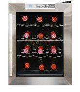Vinotemp VT-18TEDS Thermo-Electric Digital 18-Bottle Wine Chiller, Black and Stainless N3