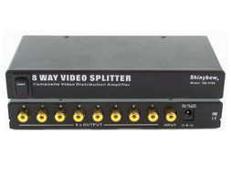 Shinybow 1x8 (1:8) 8-Way Composite RCA Video Splitter Distribution Amplifier SB-3706RCA