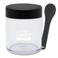 [1+1] TEASCAFE Cereal Spoon Canister, 15oz, 2Piece - Containing a spoon on the lid (Bear Black lid-Urban Black... N10