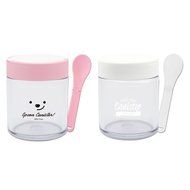 [1+1] TEASCAFE Cereal Spoon Canister, 15oz, 2Piece - Containing a spoon on the lid (Bear Black lid-Urban Black... N12