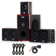 Acoustic Audio AA5103 Home Theater 5.1 Speaker System with Bluetooth and 4 Extension Cables