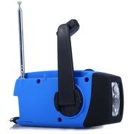 Blue Emergency Radio Solar Hand Crank AM/FM LED Flashlight Phone Charger N2