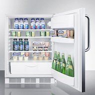 Summit FF6BISSTBADA 24&quot; Built In Undercounter All Refrigerator with Stainless Steel Door, Towel Bar N3