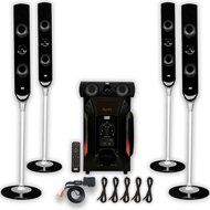 Acoustic Audio AAT1000 Tower 5.1 Home Speaker System with Bluetooth and 5 Extension Cables N2