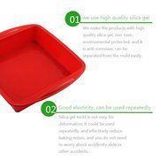 7.3x1.6&quot; Square Cake Pans Red Silicone Cake Mold Pasta Baking Tools Pan Bakeware Square Cake Pan Cake Decorating... N5