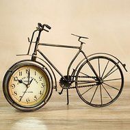 Iron bicycle desktop clock cinnamon and Gold color mute home decoration vintage table clock horloge frozen N4