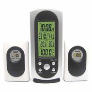 RF Wireless Weather Station with Indoor Ourdoor Sauna Thermometer Remote Sensor Digital Alarm Clock Green Backlight N3