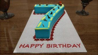 Small Number Seven 7 Wedding Birthday Anniversary Cake Baking Pan / Tin 10&quot; X 8&quot; N3