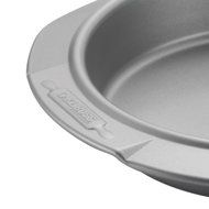 Cake Boss Deluxe Nonstick Bakeware 9-Inch Round Cake Pan, Gray with Red Silicone Grips N5