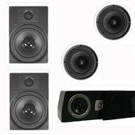 Theater Solutions 5.1 Home Theater 8" and 6.5" Speakers Set with Center, 8" Powered Sub and More TS6C8WC51SET1