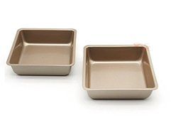 Astra shop Mini 4-Inch Non-Stick Square Cake Pan, Set of 2 N4