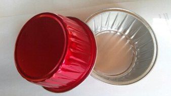 KEISEN 3 2/5&quot; mini Disposable Aluminum Foil Cups 120ml for Muffin Cupcake Baking Bake Utility Ramekin Cup Red...