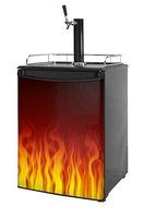 Kegerator Skin - Fire Flames on Black (fits medium sized dorm fridge and kegerators)