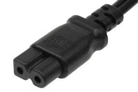 SF Cable, 6 ft 18 AWG 2-Slot Polarized Right Angle Power Cord (IEC320 C7 to NEMA 1-15P) N6
