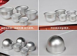 Astra Gourmet Set of 4 Aluminum Deep Semicircle Round Chiffon Cake Pan Bobbi Doll Princess Cake Mold Pudding Dessert... N6