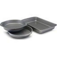 Nonstick Bakeware 3-Piece Cake Pan Set, Gray