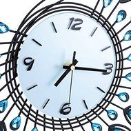 Luxury Diamond Peacock Large Wall Clocks Metal Living room Creative Wall Clock Fashion Silent Wall Watch N4