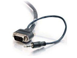 25ft Plenum-rated Hd15 Sxga + 3.5mm M/M Monitor Cable with Rounded Low Profile C