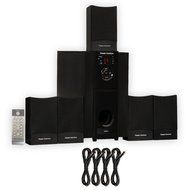 Theater Solutions TS511 Home Theater 5.1 Powered Speaker System with 4 Extension Cables
