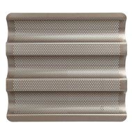 Whitelotous 3 Gutters Non-stick Perforated Baguette Pan French Bread Pan Wave Loaf Bake Mold - Champagne N7