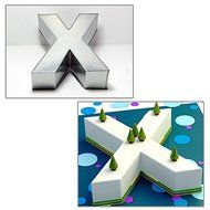 14&quot; ALPHABET &quot;X&quot; BIRTHDAY WEDDING ANIVERSARY CAKE TIN N3