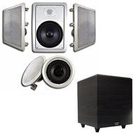 Acoustic Audio HT-85 In-Wall/Ceiling 5.1 Home Theater 8" Speakers and 6.5" Powered Sub HT-85-RW6