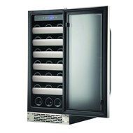 Whynter BWR-331SL Elite 33 Bottle Seamless Door Single Zone Built-in Wine Refrigerator, Stainless Steel/Black N6