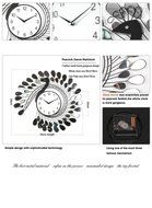 Modern Design Creative Peacock Wall Clocks Home Decoration Living Room Metalic Clocks Wall Muting Clock 20Inch N2