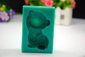 TANGCHU Soft Silicone Cake Mold Chinese Zodiac Monkey Shape 3.66*2.52*1.14inch Green N6