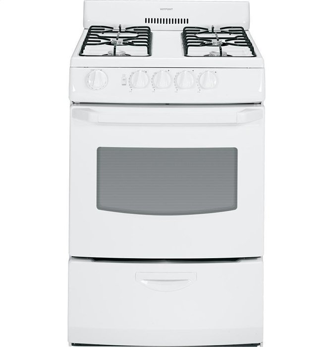 HOTPOINT GIDDS290035 24" 3 Cu.Ft. FreeStanding Gas Range, White free