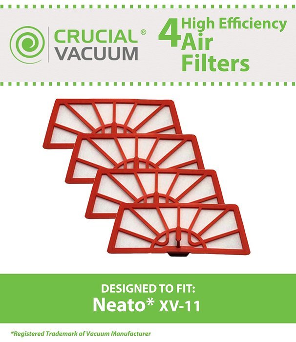 4 Neato XV-11 Air Filters Fits Neato XV-11 XV11 All Floor Robotic Vacuum Cleaner System; Compare to Neato Filter...