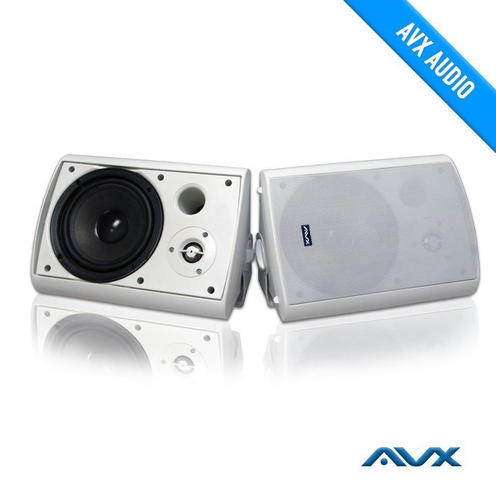 6.5" Outdoor weatherproof patio speaker pair (white) PSP-W1 - by AVX Audio N3