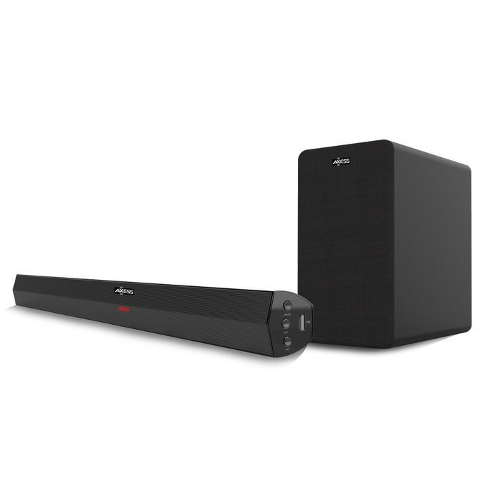 AXESS 2.1 Soundbar with Wired Subwoofer 2.1-Channel Home Theater Speaker System, Black (SBBT1211) N6
