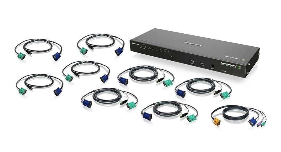 IOGEAR 8-Port IP Based KVM Kit with USB KVM Cables (GCS1808iKITUTAA) N2