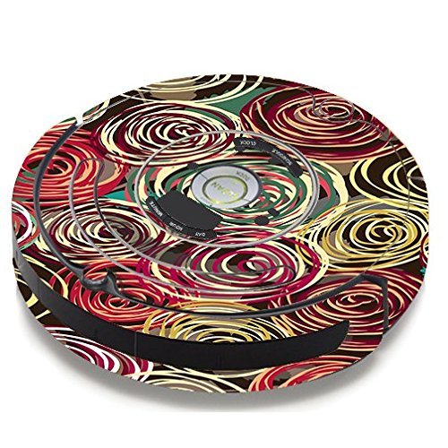 Skin Decal Vinyl Wrap For IRobot Roomba 650 655 Vacuum / Round Swirls Abstract