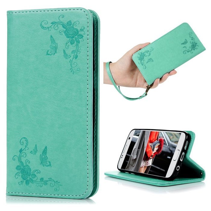 S7 Case,Samsung Galaxy S7 Case - Wallet Embossed Flowers Smart Magnetic Close High Quality Premuim PU Leather... N34