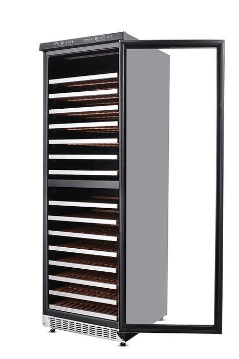 Thorkitchen JC-428B2EQ 156 Bottle Built-in & Free Standing Dual Zone Wine Cooler, Stainless Steel N7