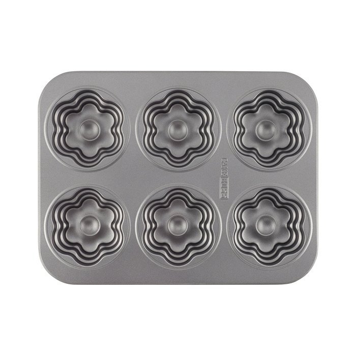 Cake Boss Novelty Nonstick Bakeware 6-Cup Round Cakelette Pan, Gray N8