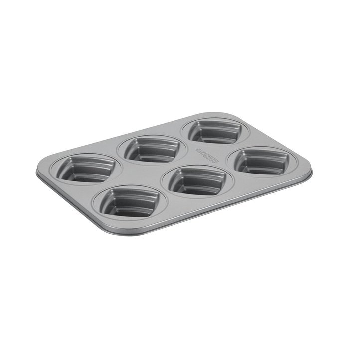 Cake Boss Novelty Nonstick Bakeware 6-Cup Round Cakelette Pan, Gray N9