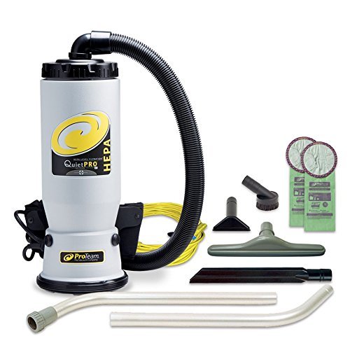ProTeam Vacuum Backpack 6 Quart QuietPro BP Backpack HEPA Vacuum with Carpet Two-Piece Wand Tool Kit