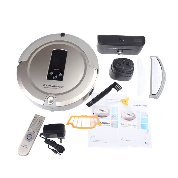 AmTidy A325 Multifunction Intelligent Robot Vacuum Cleaner with Sweep Vacuum Mop Sterilize LCD Touch Screen Schedule...