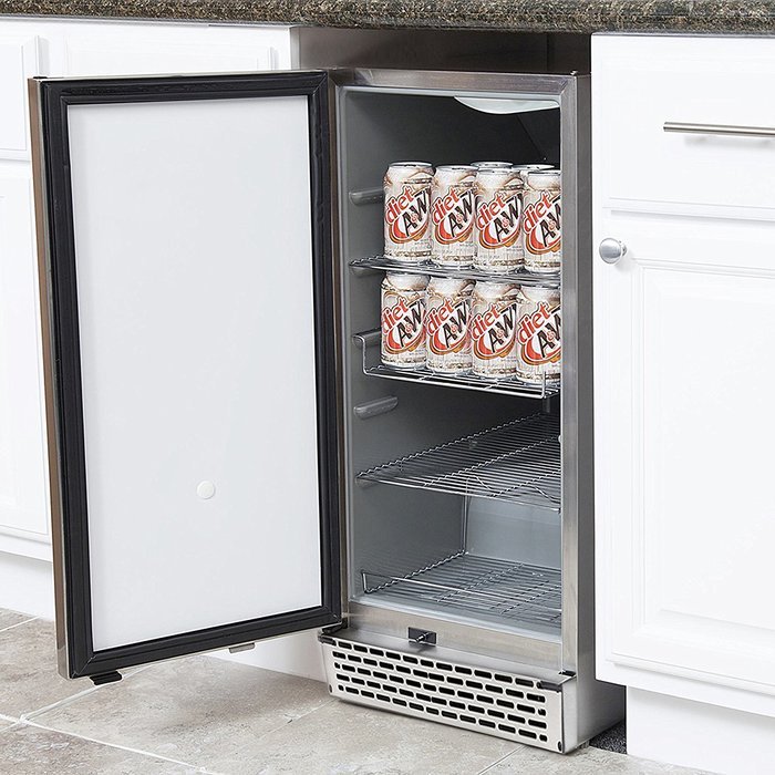 Whynter BOR-326FS Indoor-Outdoor Beverage Refrigerator, 3.2 cu. ft., Stainless Steel/Black N7