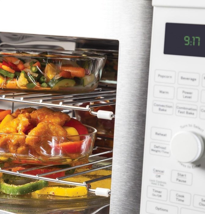 GE PVM9179DFWW Profile 1.7 Cu. Ft. White Over-the-Range Microwave - Convection N4